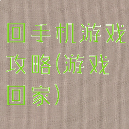 回手机游戏攻略(游戏回家)