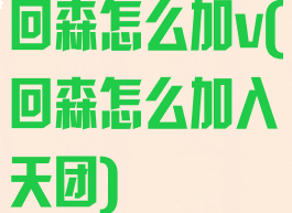 回森怎么加v(回森怎么加入天团)
