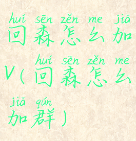 回森怎么加v(回森怎么加群)