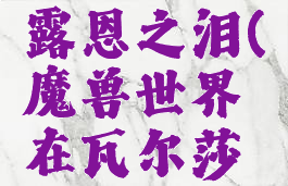 在瓦尔莎拉找到艾露恩之泪(魔兽世界在瓦尔莎拉找到女神之泪)