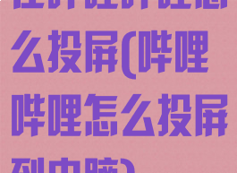 在哔哩哔哩怎么投屏(哔哩哔哩怎么投屏到电脑)