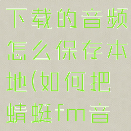 在蜻蜓fm下载的音频怎么保存本地(如何把蜻蜓fm音频导出)