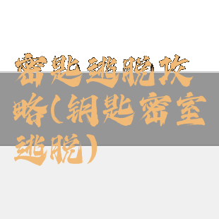 密匙逃脱攻略(钥匙密室逃脱)