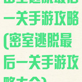 密室逃脱最后一关手游攻略(密室逃脱最后一关手游攻略大全)