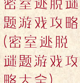 密室逃脱谜题游戏攻略(密室逃脱谜题游戏攻略大全)