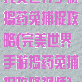完美世界手游捣药兔捕捉攻略(完美世界手游捣药兔捕捉攻略视频)
