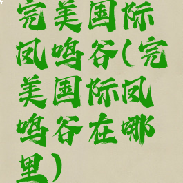 完美国际凤鸣谷(完美国际凤鸣谷在哪里)