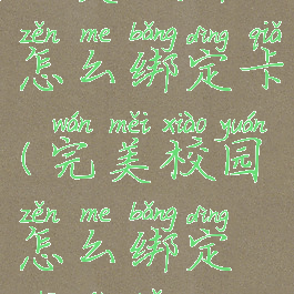 完美校园怎么绑定卡(完美校园怎么绑定支付宝)