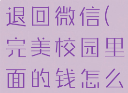 完美校园里面的钱怎么退回微信(完美校园里面的钱怎么退回微信里)