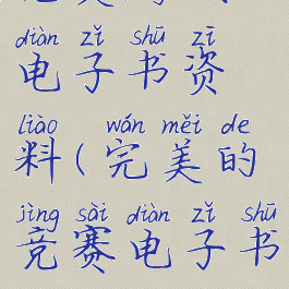 完美游戏电子书资料(完美的竞赛电子书)