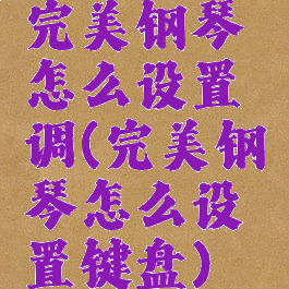 完美钢琴怎么设置调(完美钢琴怎么设置键盘)