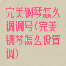 完美钢琴怎么调调号(完美钢琴怎么设置调)