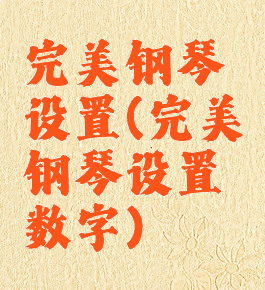 完美钢琴设置(完美钢琴设置数字)