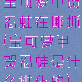 宝可梦甲贺忍蛙在哪抓(宝可梦甲贺忍蛙是什么进化的)