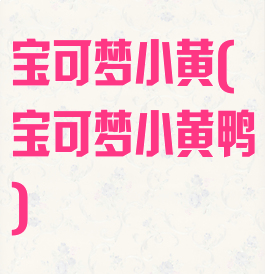 宝可梦小黄(宝可梦小黄鸭)