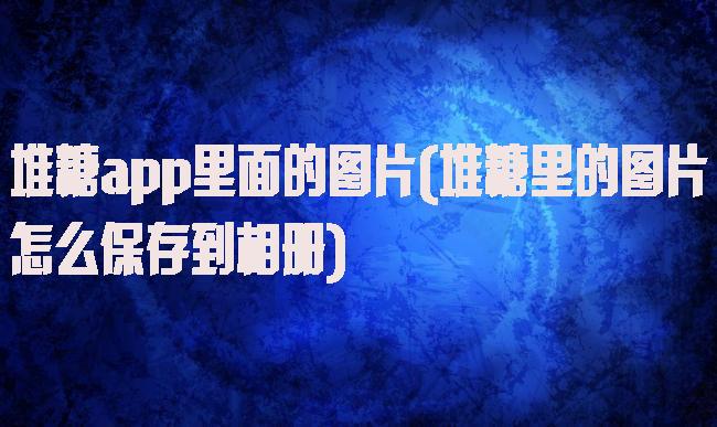 堆糖app里面的图片(堆糖里的图片怎么保存到相册)