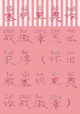 塞纳里奥作战徽章怎么获得(怀旧服塞纳里奥作战徽章)