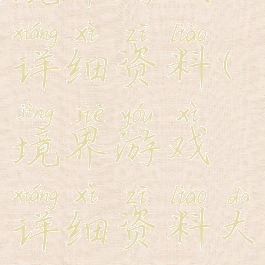 境界游戏详细资料(境界游戏详细资料大全)