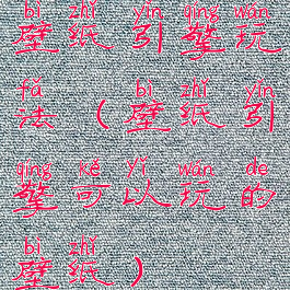 壁纸引擎玩法(壁纸引擎可以玩的壁纸)