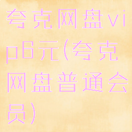 夸克网盘vip6元(夸克网盘普通会员)