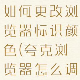 夸克浏览器如何更改浏览器标识颜色(夸克浏览器怎么调亮度)