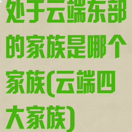 处于云端东部的家族是哪个家族(云端四大家族)