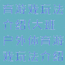 大班户外体育游戏玩法介绍(大班户外体育游戏玩法介绍视频)