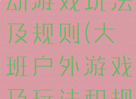 大班户外活动游戏玩法及规则(大班户外游戏及玩法和规则)