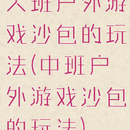 大班户外游戏沙包的玩法(中班户外游戏沙包的玩法)