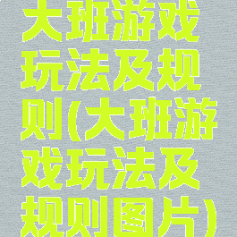 大班游戏玩法及规则(大班游戏玩法及规则图片)