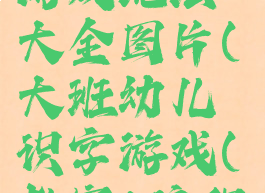 大班识字游戏玩法大全图片(大班幼儿识字游戏(教案+流程+图片))