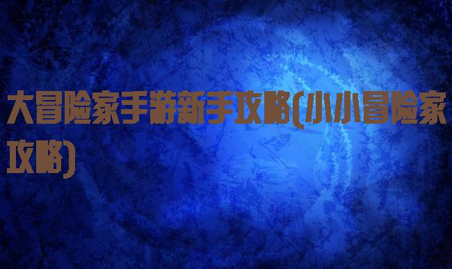 大冒险家手游新手攻略(小小冒险家攻略)