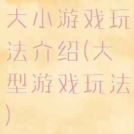 大小游戏玩法介绍(大型游戏玩法)