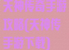 天神传奇手游攻略(天神传手游下载)