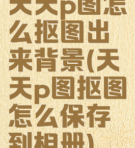 天天p图怎么抠图出来背景(天天p图抠图怎么保存到相册)