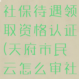 天府市民云社保待遇领取资格认证(天府市民云怎么审社保)