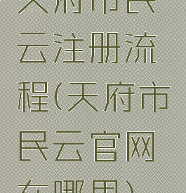 天府市民云注册流程(天府市民云官网在哪里)