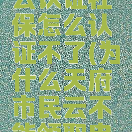 天府市民云认证社保怎么认证不了(为什么天府市民云不能领取电子社保卡)