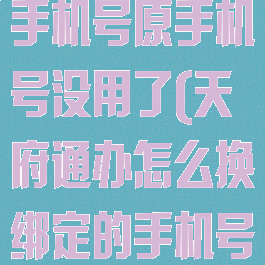 天府通怎么改手机号原手机号没用了(天府通办怎么换绑定的手机号)