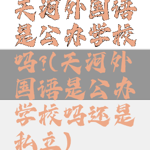 天河外国语是公办学校吗?(天河外国语是公办学校吗还是私立)