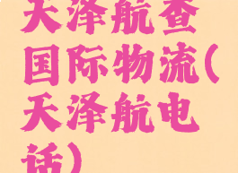 天泽航查国际物流(天泽航电话)