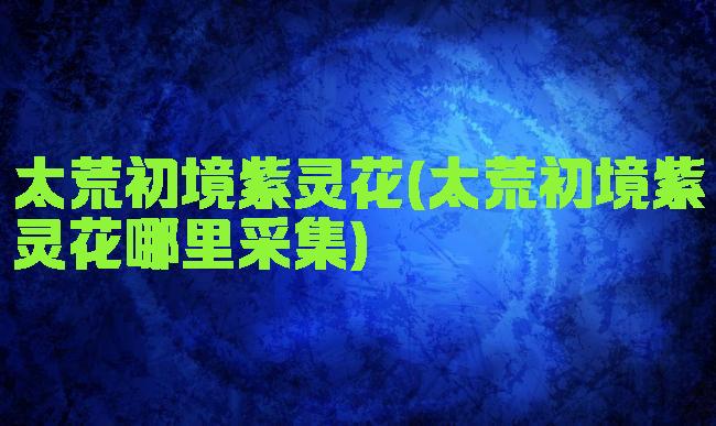 太荒初境紫灵花(太荒初境紫灵花哪里采集)
