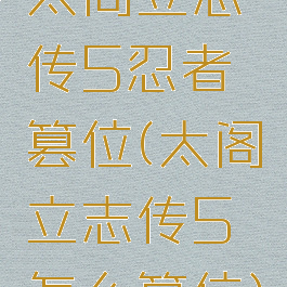 太阁立志传5忍者篡位(太阁立志传5怎么篡位)