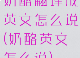 奶酪翻译成英文怎么说(奶酪英文怎么说)