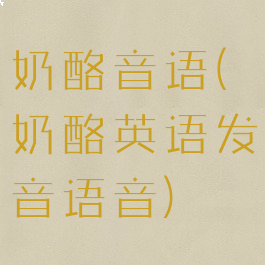 奶酪音语(奶酪英语发音语音)