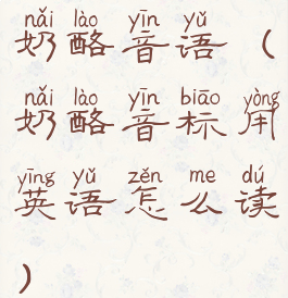 奶酪音语(奶酪音标用英语怎么读)