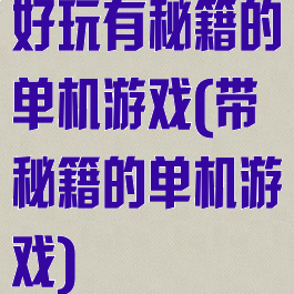 好玩有秘籍的单机游戏(带秘籍的单机游戏)