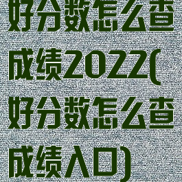 好分数怎么查成绩2022(好分数怎么查成绩入口)