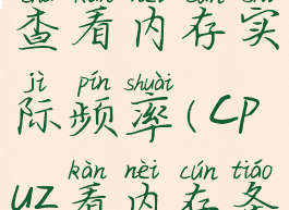 如何用cpuz查看内存实际频率(cpuz看内存条频率)