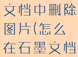 如何在石墨文档中删除图片(怎么在石墨文档找人)